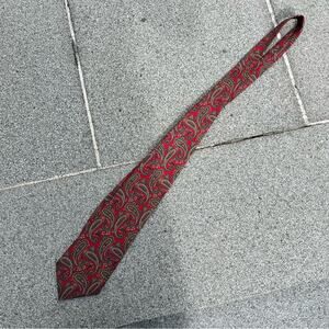 Hardy Amies Paisley Red Silk Tie 90s Business Office London 63” Long Vintage